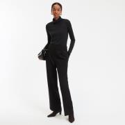 Pantalon droit, taille haute en polyviscose
