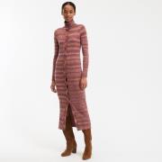 Robe pull à rayures, longue, manches longues