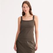 Débardeur col carré, pur coton peigné