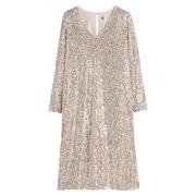Robe manches longues, midi, à sequins