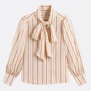 Blouse rayée à col lavallière, LIPS
