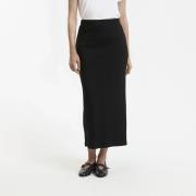 Jupe tube longue, maille jersey à côtes