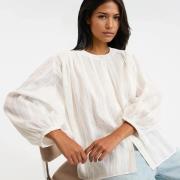 Chemise oversize, col mao, manches 3/4