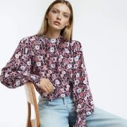 Chemise col montant, imprimé floral